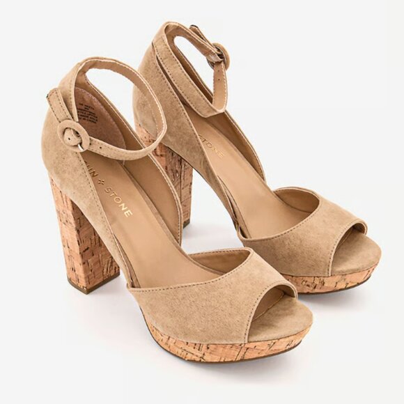 Sun + Stone Shoes - Sun + Stone Reeta Heeled Sandal Size 7 Sand Cork